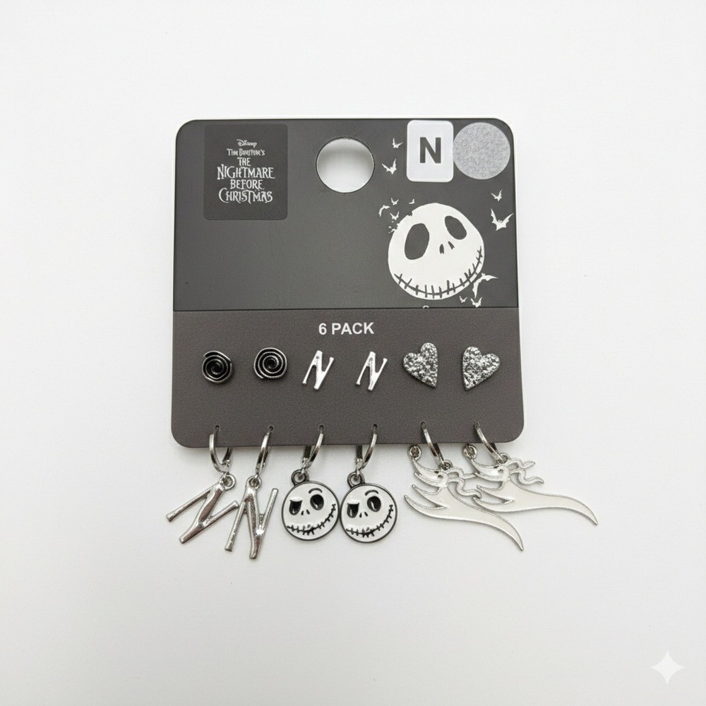 Disney Nightmare Before Christmas Jack Skellington Zero Enamel Earrings Lot‎